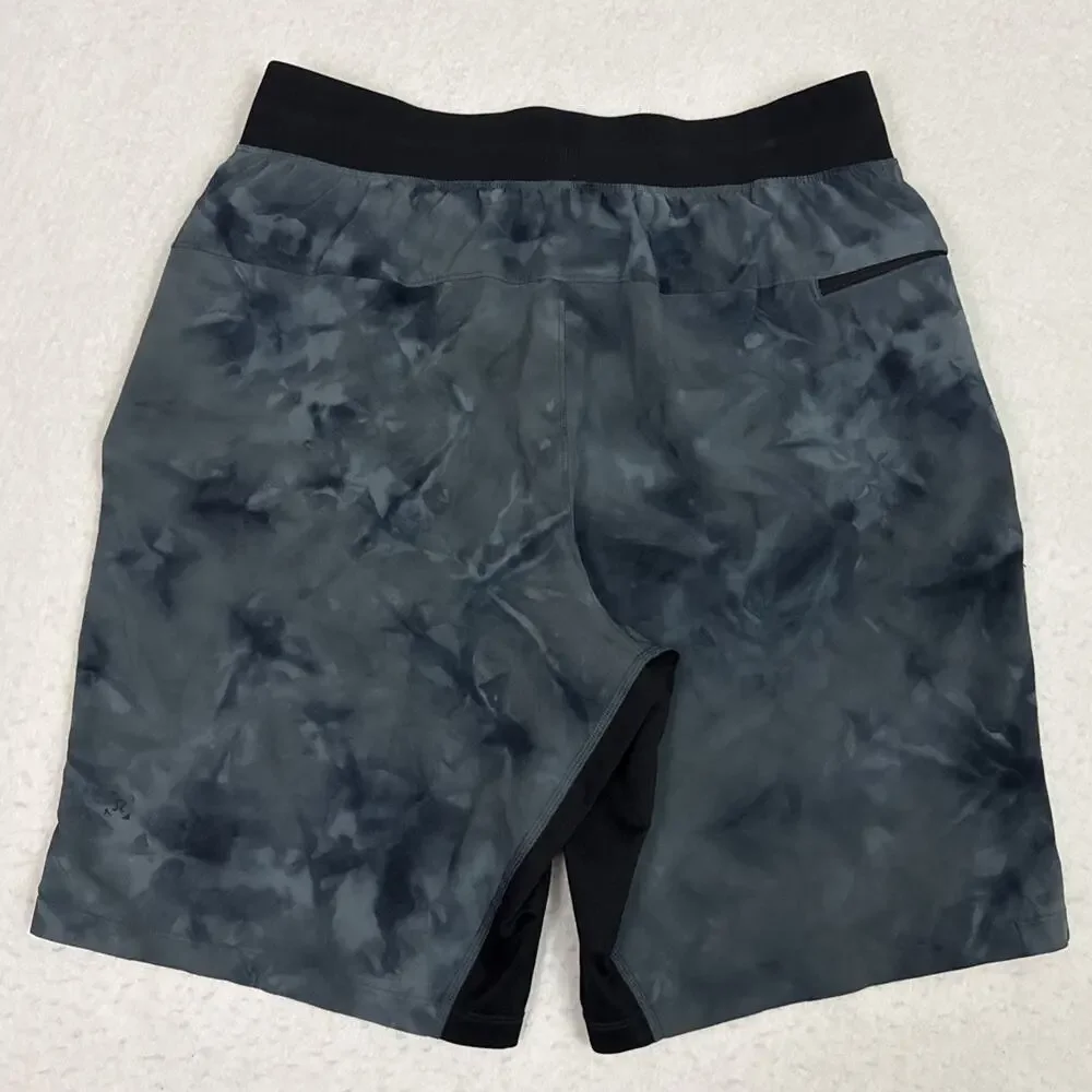 Lululemon T.H.E. Shorts Mens Medium Blue Diamond Dye Linerless 9 Inch Training
